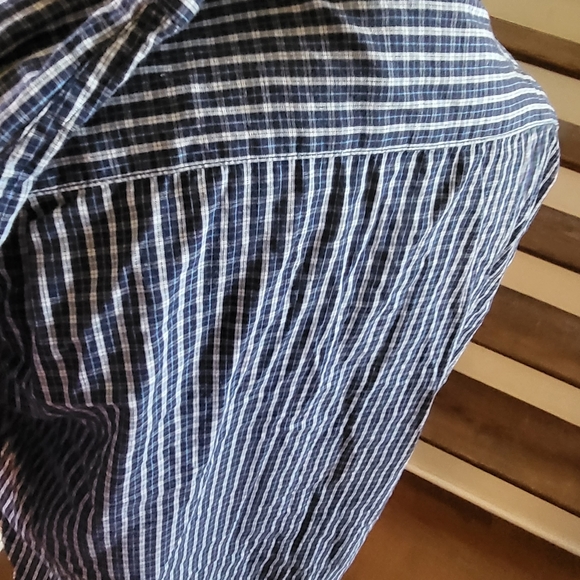 U. S. Polo Men's Plaid Front-centered buttons Plaid, Colors: blue & white Size:L - Picture 4 of 12